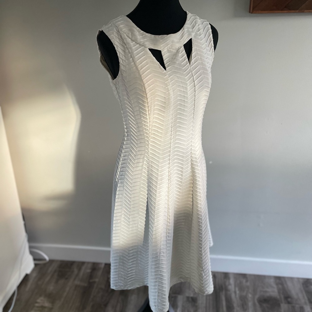 White Midi Dress with Cut Outs - Picture 2 of 7